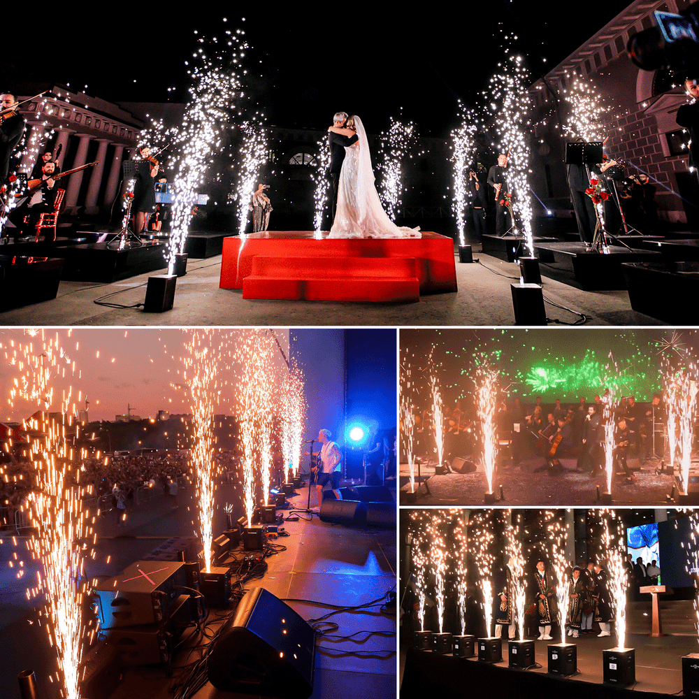 4X Cold Spark Machine 700W Stage Effect DMX Firework DJ Event Party Wedding&Case