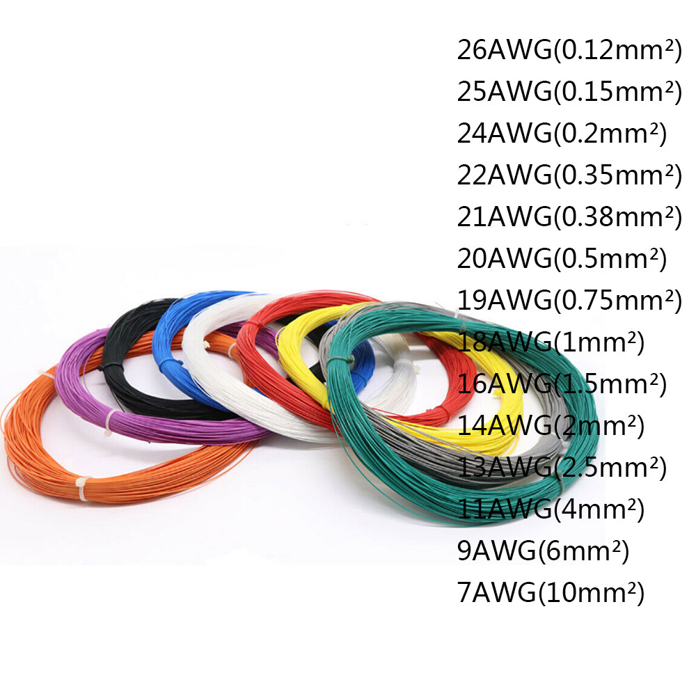 7AWG - 26AWG PTFE Electrical Wire High Temp Cable Silver-plated Copper Stranded