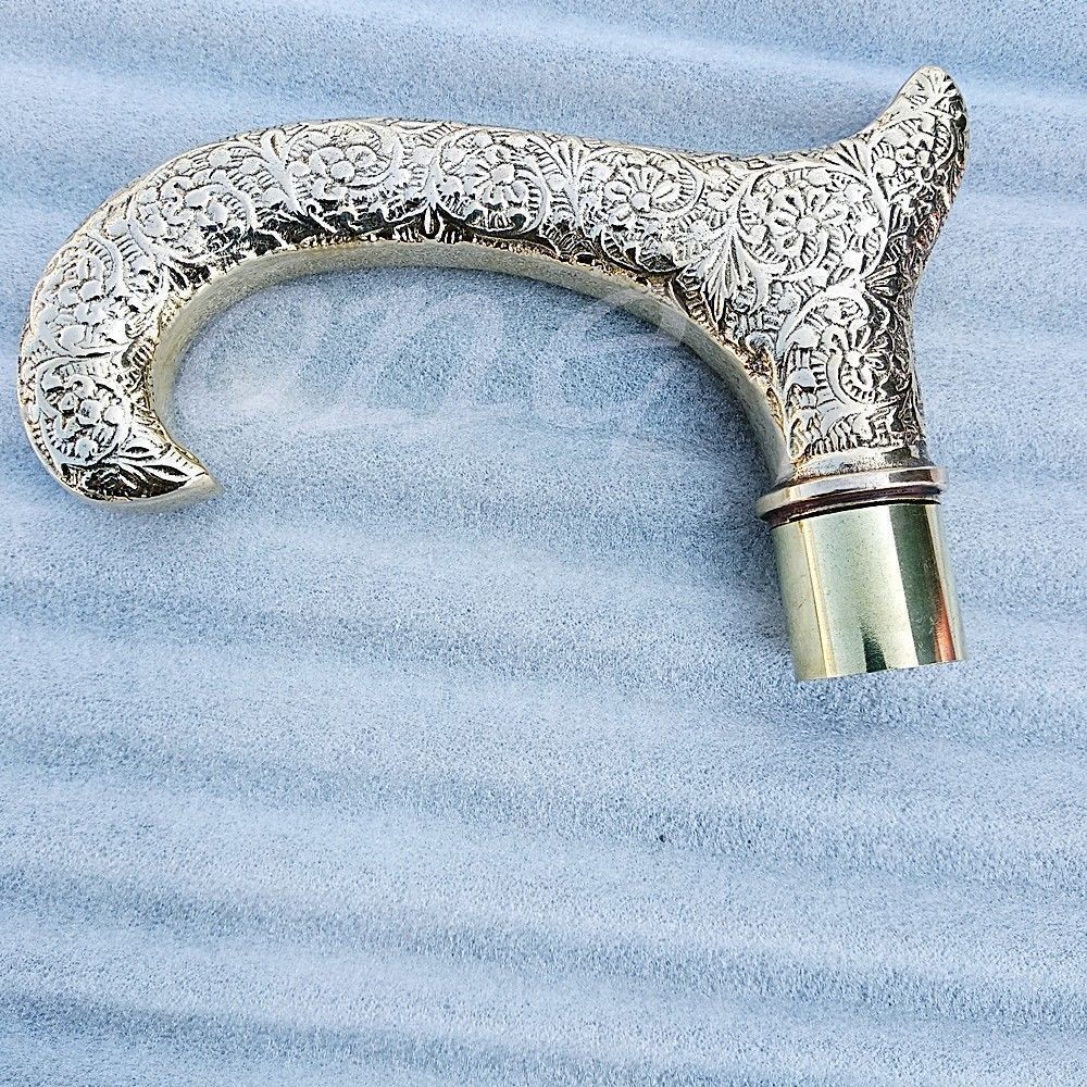 VINTAGE SOLID BRASS HEAD HANDLE DESIGN FOR WALKING STICK CANE HANDMADE GIFT