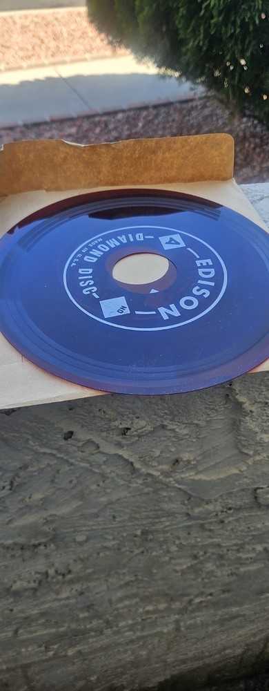 Thomas Edison Voicewriter Ruby Red Translucent Diamond Disc...Says Unused