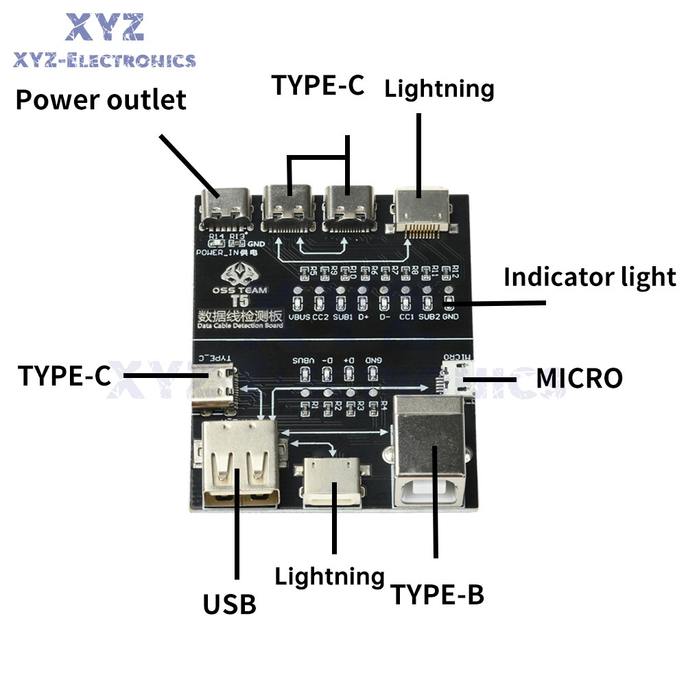 T5 Multifunctional Interface Cable Detection Module Data Cable Abnormal Testing