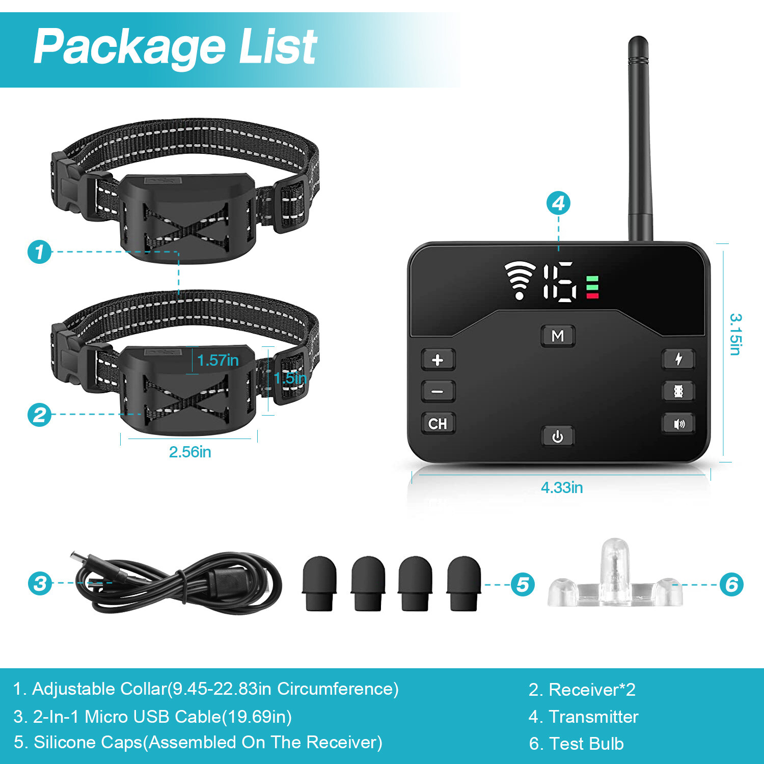Electric Fence for Dogs 2 in 1 Wireless Dog Fence Collar Pet Containment System