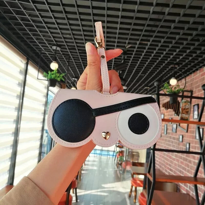 Portable Eye Glasses protective case Eyepatch design- Geometric Button Style