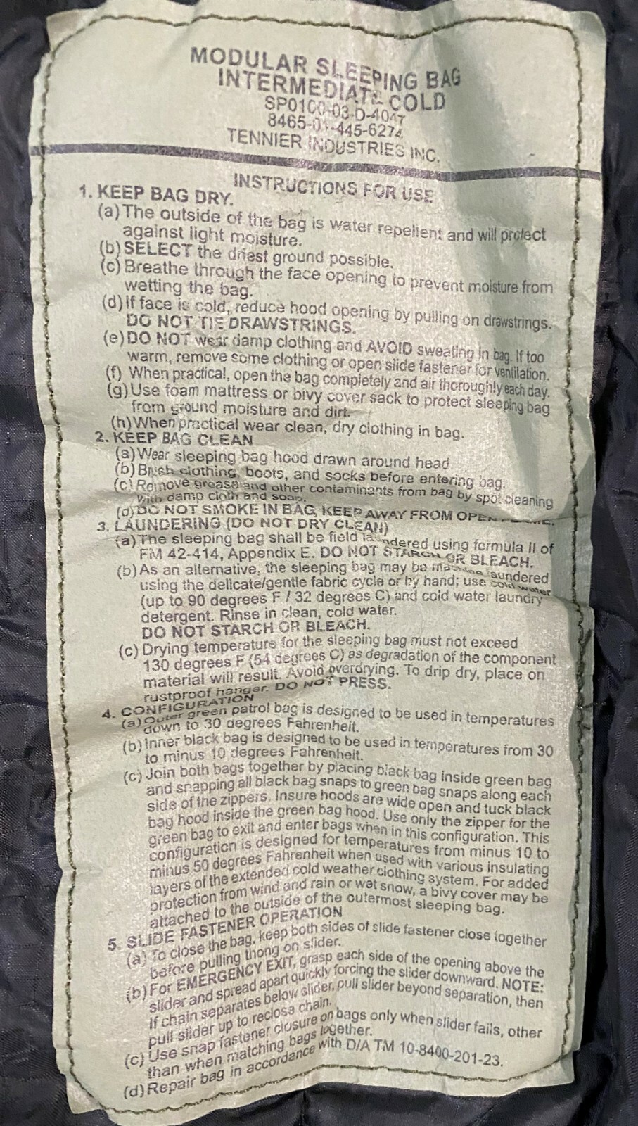 USGI MSS Modular Sleep System 4 Piece Woodland Camo "NEW"