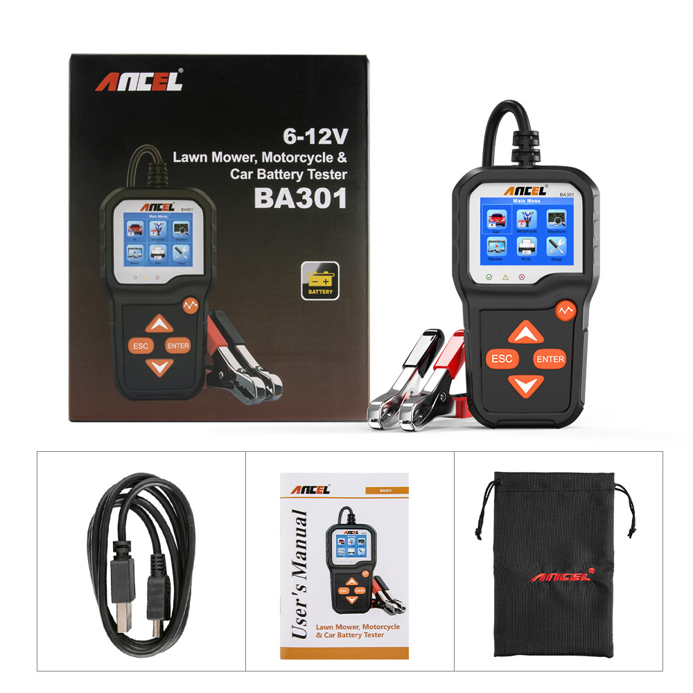 ANCEL BA301 Auto Battery Tester Analyzer 100-2000 CCA Cranking Charging System