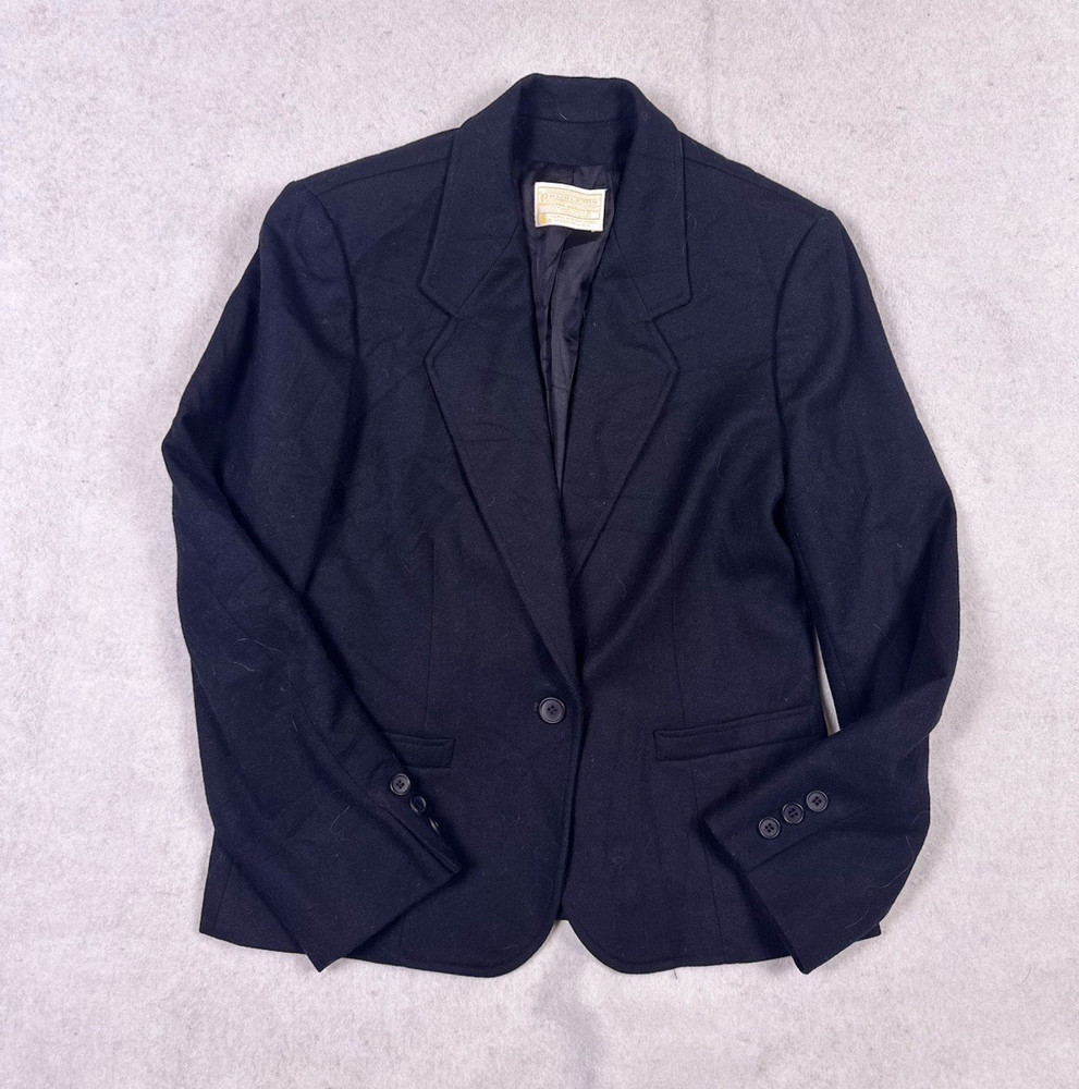 Pendleton Navy Blue Blazer Pure Virgin Wool Size 10