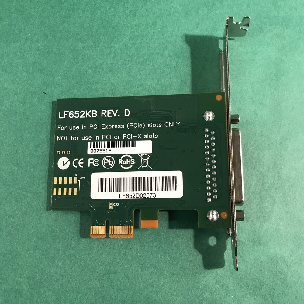 Axxon LF652KB Parallel Port PCI Express EPP Controller Card