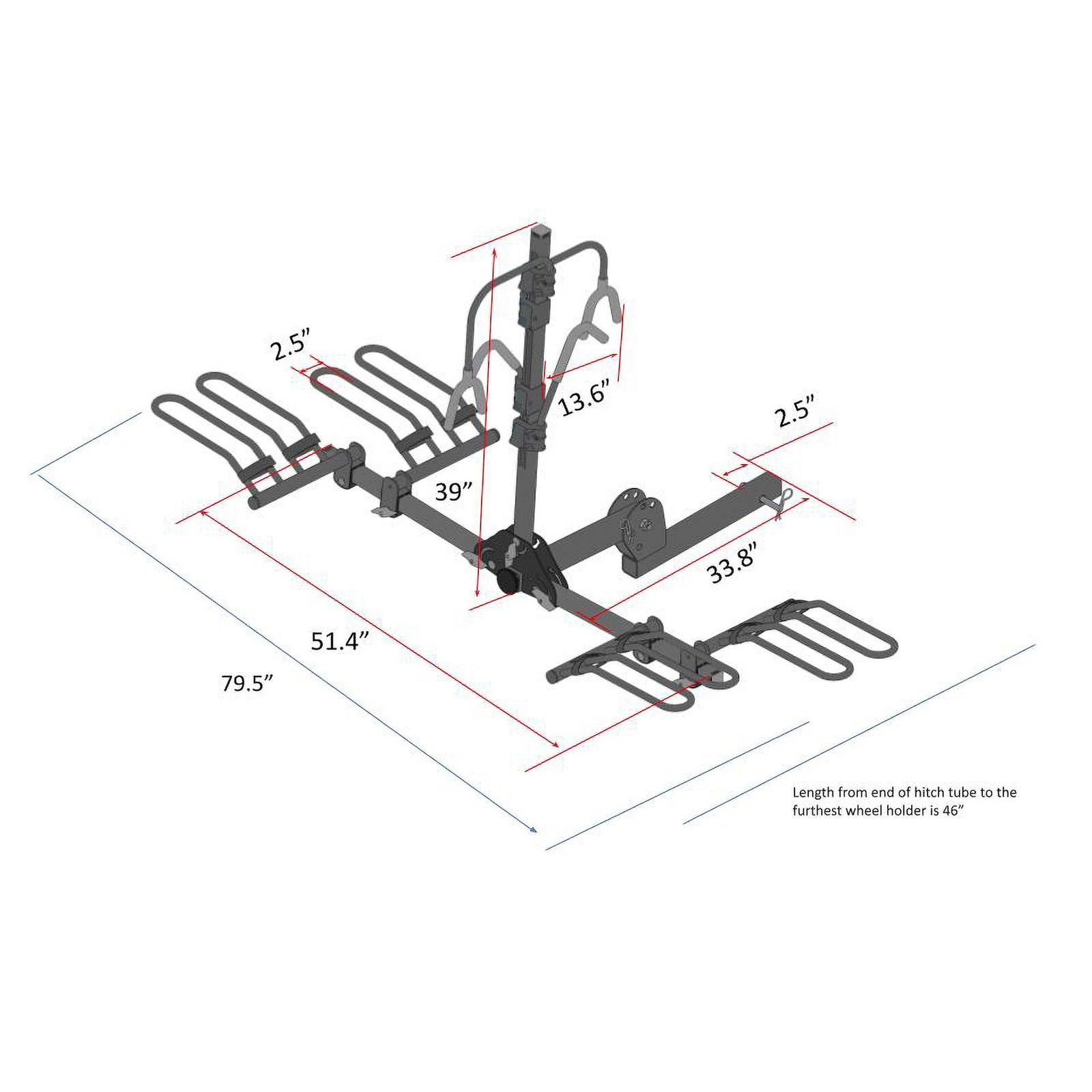 Elevate Outdoor Hitch-Mounted 4 Bike Platform Rack