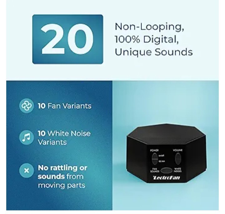 Adaptive Sound Technologies LectroFan Classic White Noise Machine - Compact...