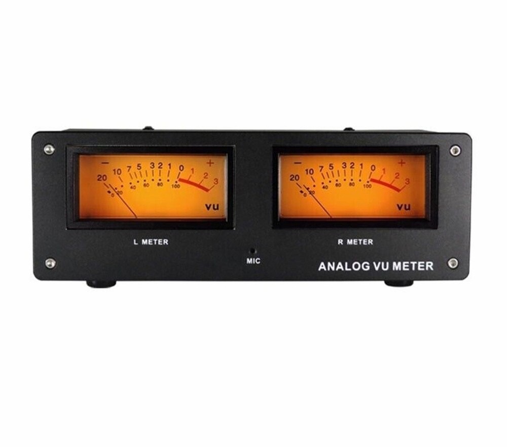 For Black MIC-73 Voice Control Analog VU Meter Wireless LED Warm Backlight