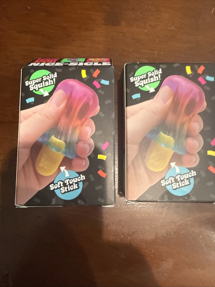 Authentic NeeDoh Nice-Sicle Orange Pink Super Solid Squishy Toy Popsicle