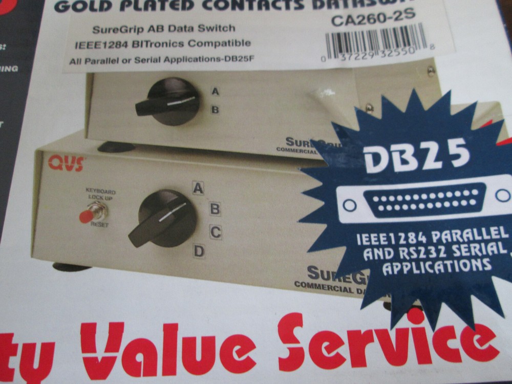QVS Commercial Grade Data switch CA260-2S IEEE1284 BITronics Compatible New