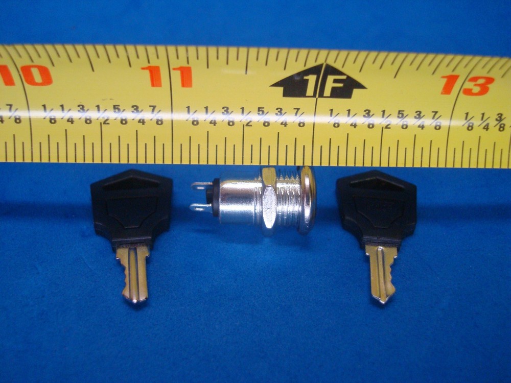 FLUSH MOUNT 12-VOLT DC ON & OFF LOCK 2 KEY ROUND TOGGLE SWITCH 2-PIN