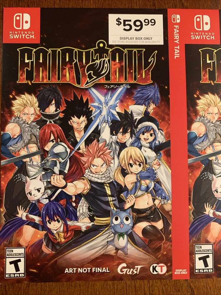 Fairy Tail - Nintendo Switch - Authentic Art- RARE - Display Box Only -