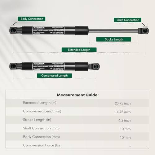 Rear Hatch Gas Struts Shocks Replacement for Jeep 2007-2017 Compass, 2017