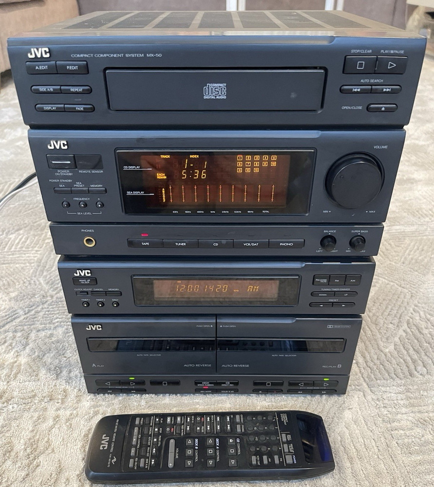 JVC CA-MX50BK Compact Component System Stereo Receiver with Remote Works