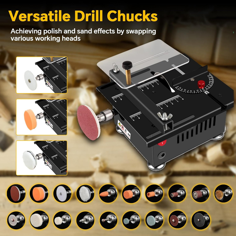 Pro Mini Table Saw Kit - Multi-Functional Wood Cutting with Accessories