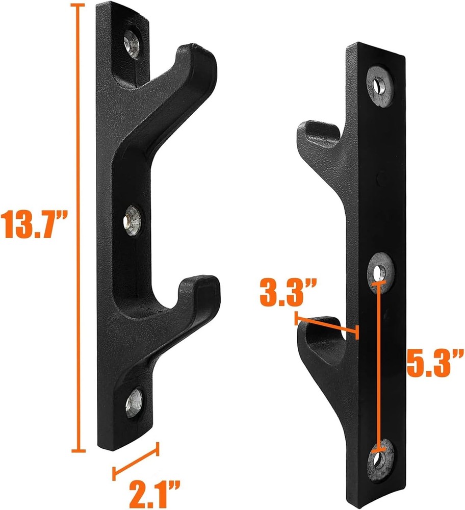 Wall Mounted Horizontal Barbell Holder 1 Bar/2 Bars Storage Rack