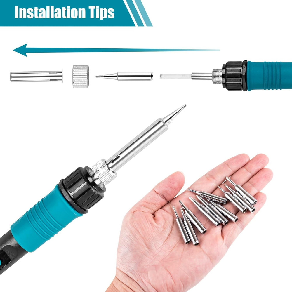 10 Pcs 900M Soldering Iron Tips, Replacement Soldering Tips, Compatible with HAK