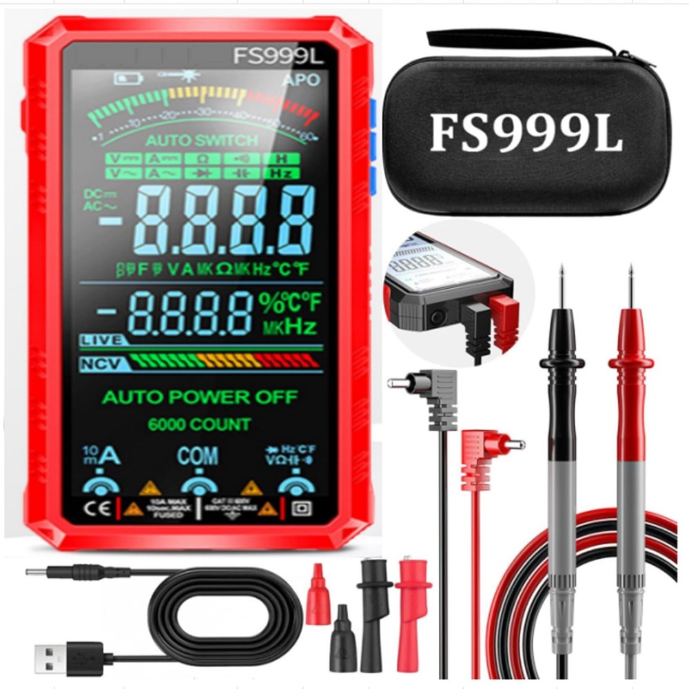 Digital Multimeter, FS999L Multimeter, USB Rechargeable Digital Multimeter – ...