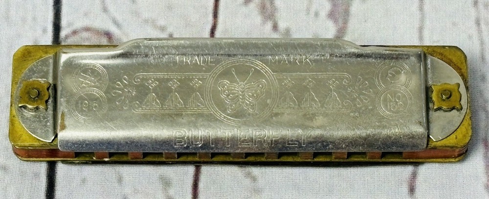 Vintage Butterfly Harmonica Made In Occupied Japan