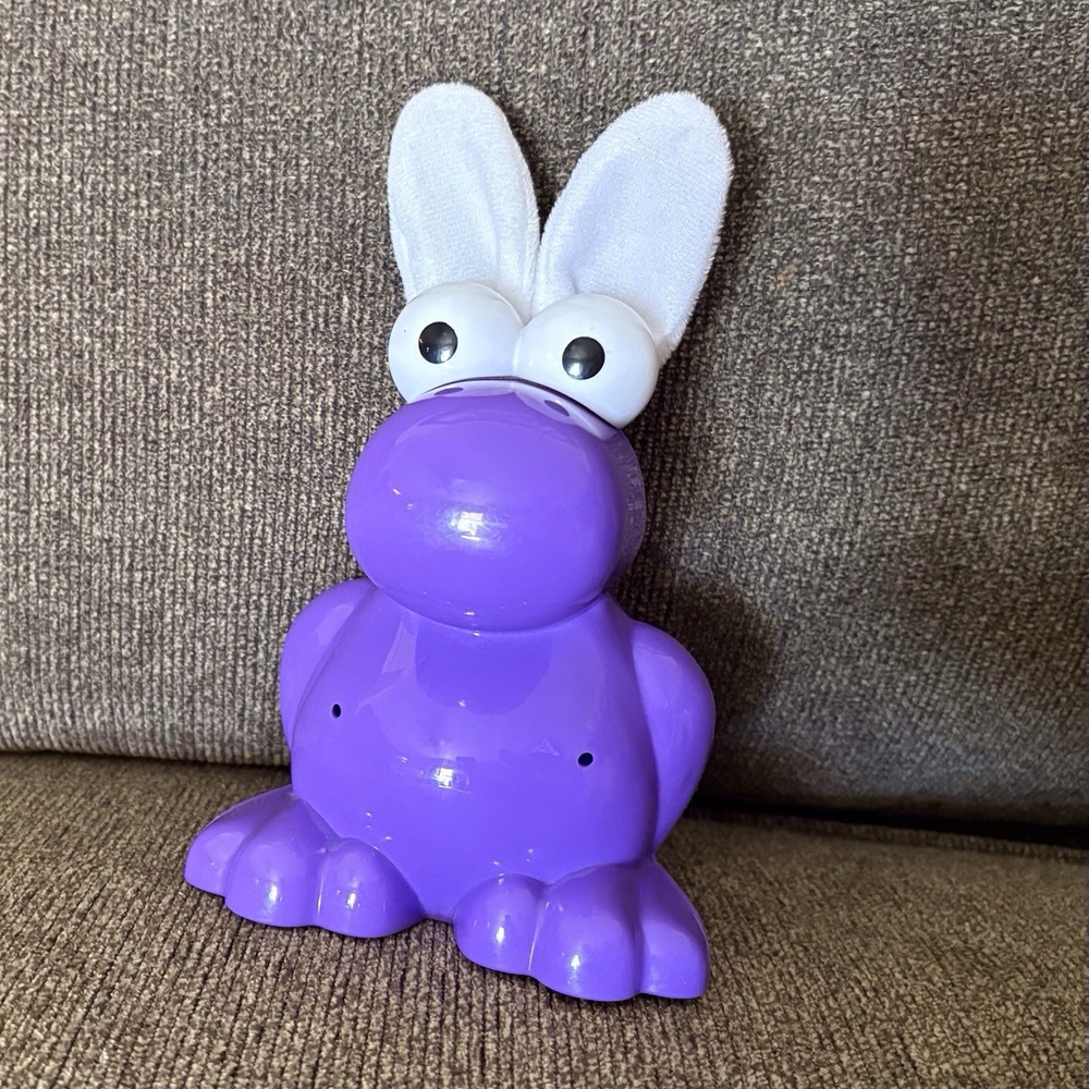 Big Nerds Purple Plastic Nerd Candy Container Easter Bunny Felt Ears Empty
