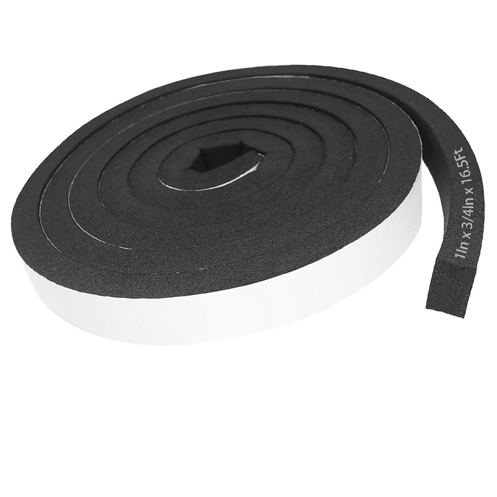 1In x 3/4In x 16.5Ft Foam Insulation Weather Stripping Tape Door Seal Strip