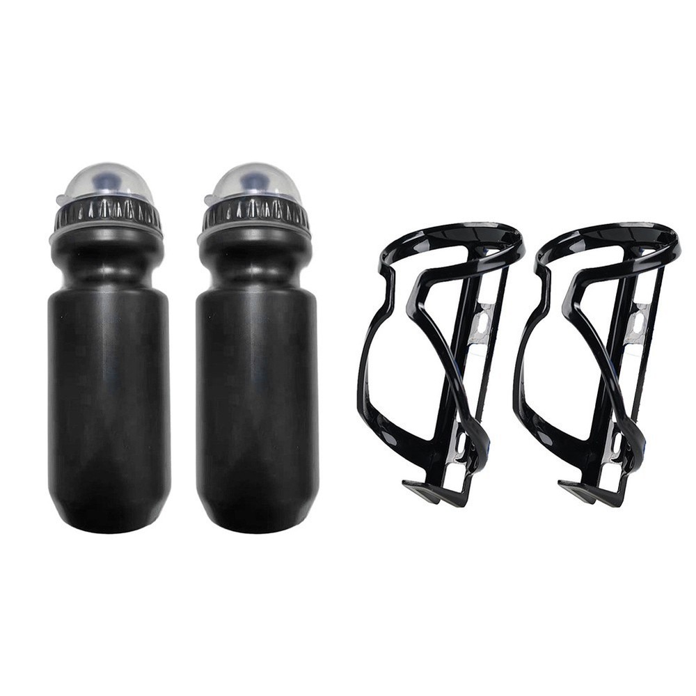 Performance Bicycle Water Bottle Holders with 650ML Bottles 4 Pack Set