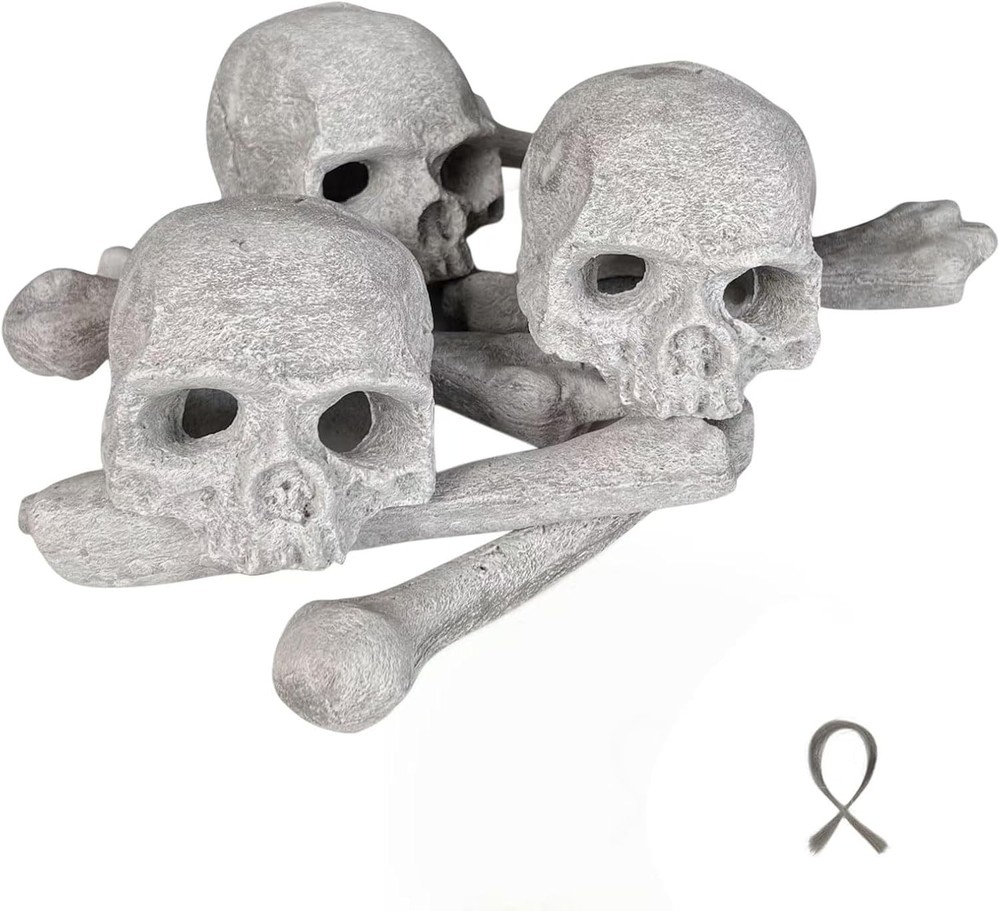 9 Pcs Ceramic Skulls for Fire Pit, Durable Reusable Fireproof Fire Pit Skull Log