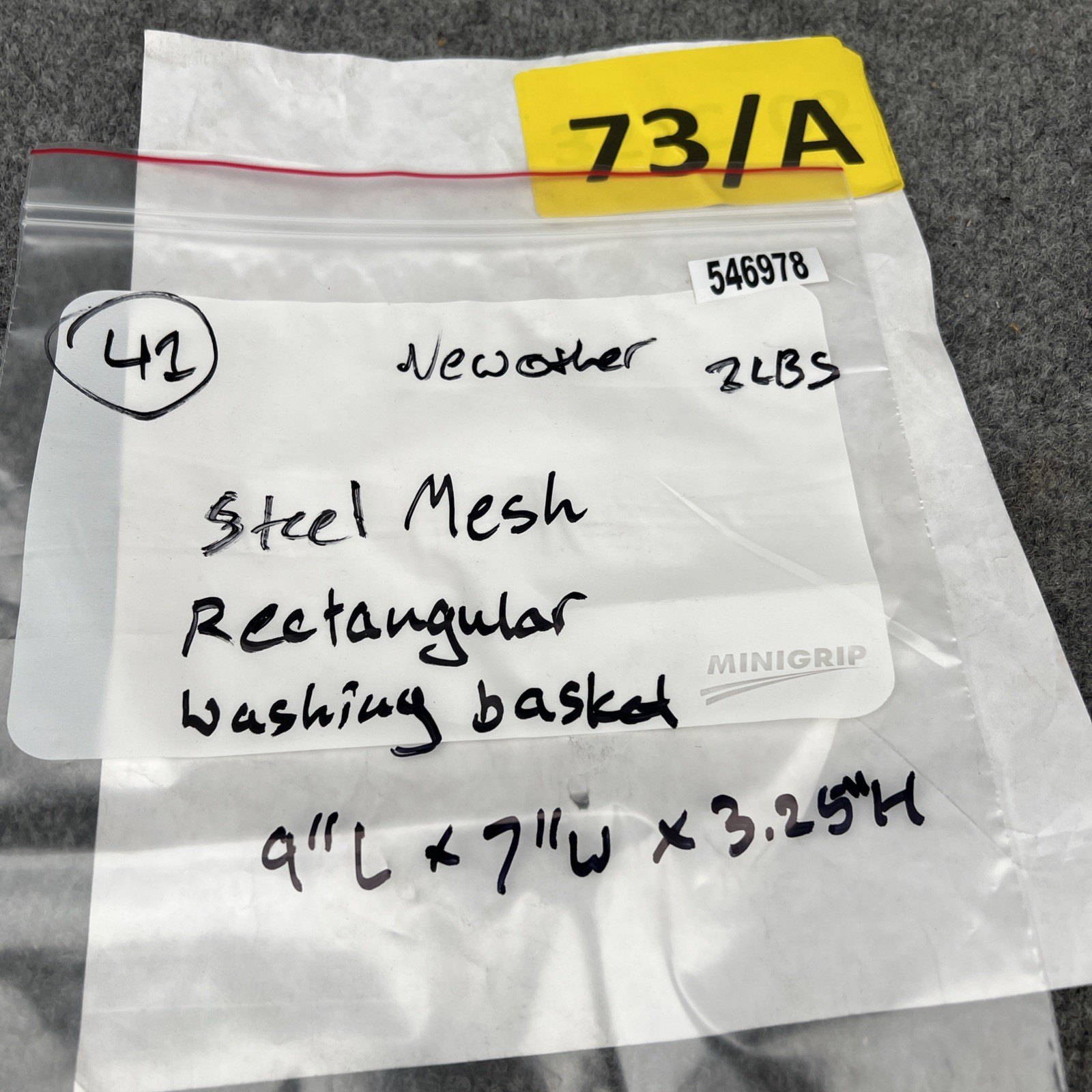 Stainless Steel Mesh Rectangular Washing Basket, 9” L x 7” W x 3.25” H New Other