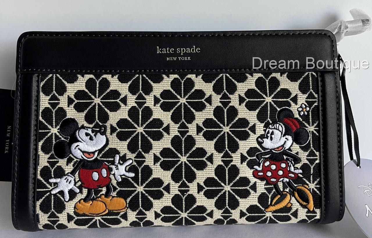 Kate Spade X Disney 100 Mickey & Minnie Jacquard Crossbody Handbag NWT