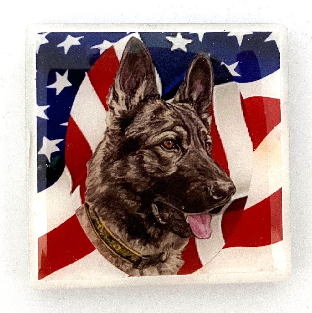 German Shepherd Dog Ceramic Tile Refrigerator Magnet