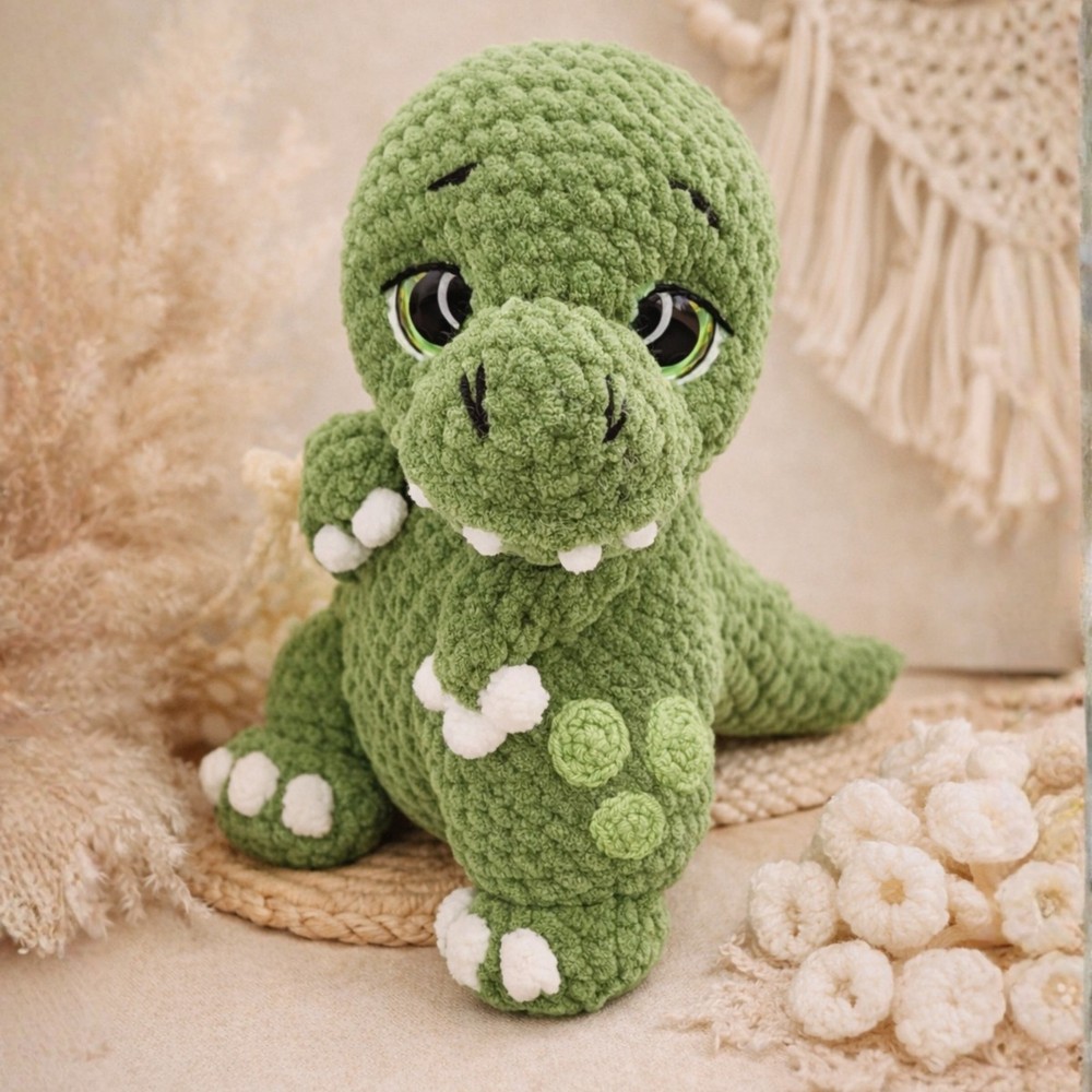 Dinosaur Crochet Pattern – Tyrannosaurus T-Rex Amigurumi – Step-by-Step Pattern