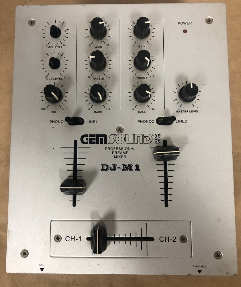 Gem Sound DJ M1 Mixer - Model : DJM1Mixer Untested & missing knobs