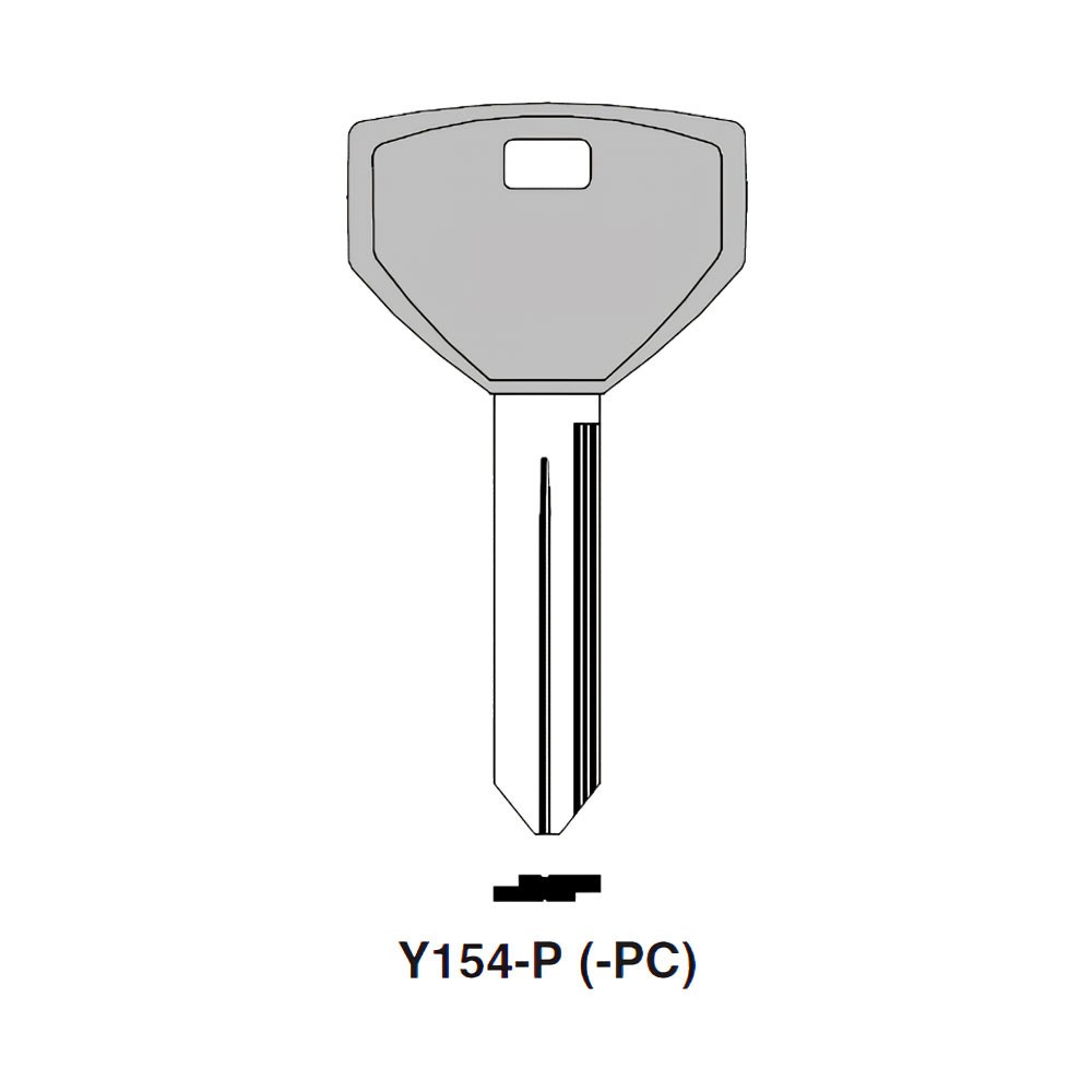 Y154-P Plastic Head Key Blank Nickel