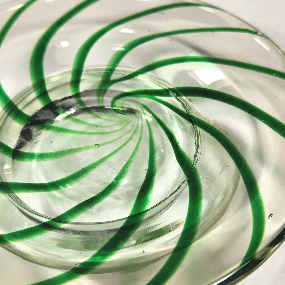 Green Peppermint Swirl on Clear Multipurpose Dish (READ)