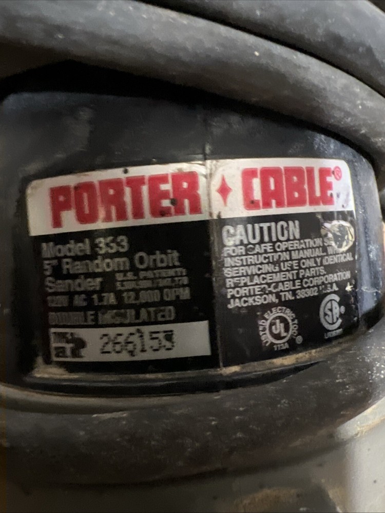 Porter Cable Quicksand Random Action Orbital Sander MODEL 333 Variable 5"