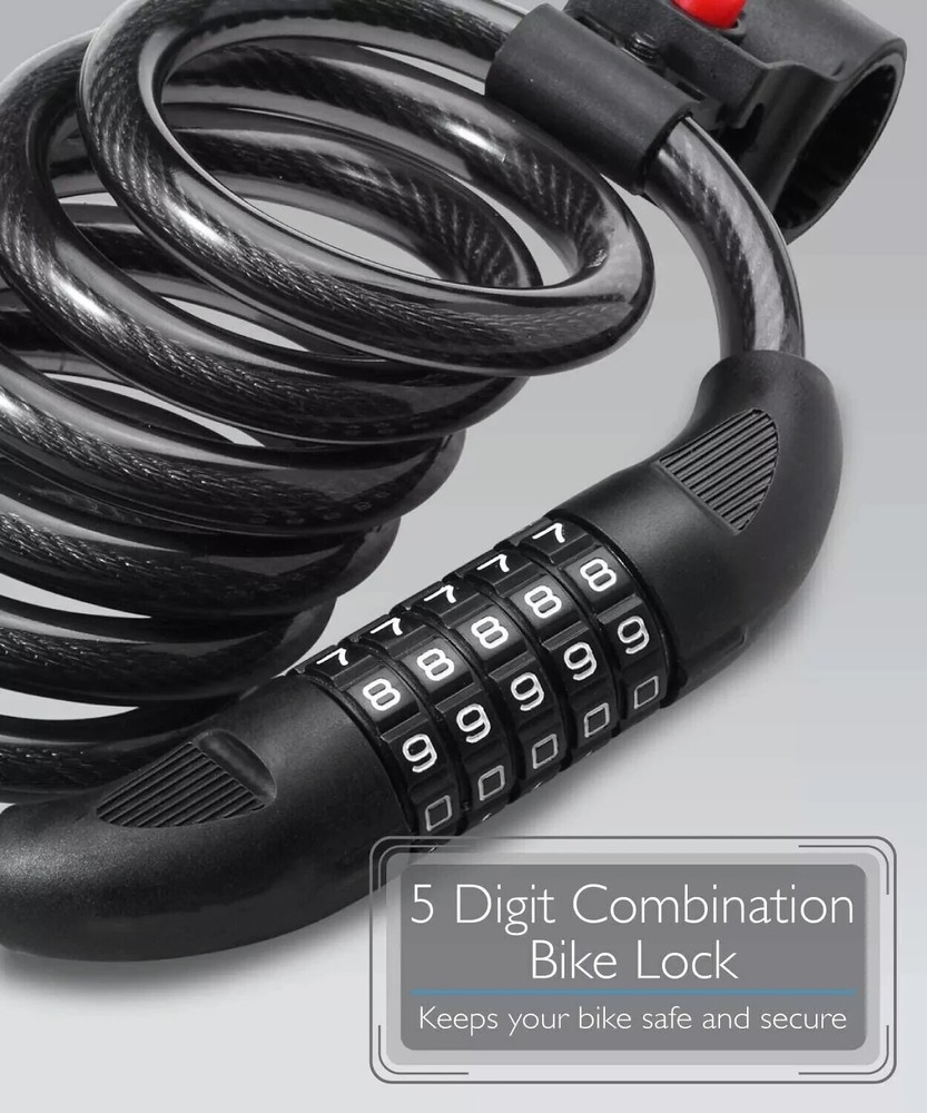 6 Feet 5-Digit Cable Locks High Security Bike Lock Cable with Mounting Bracket