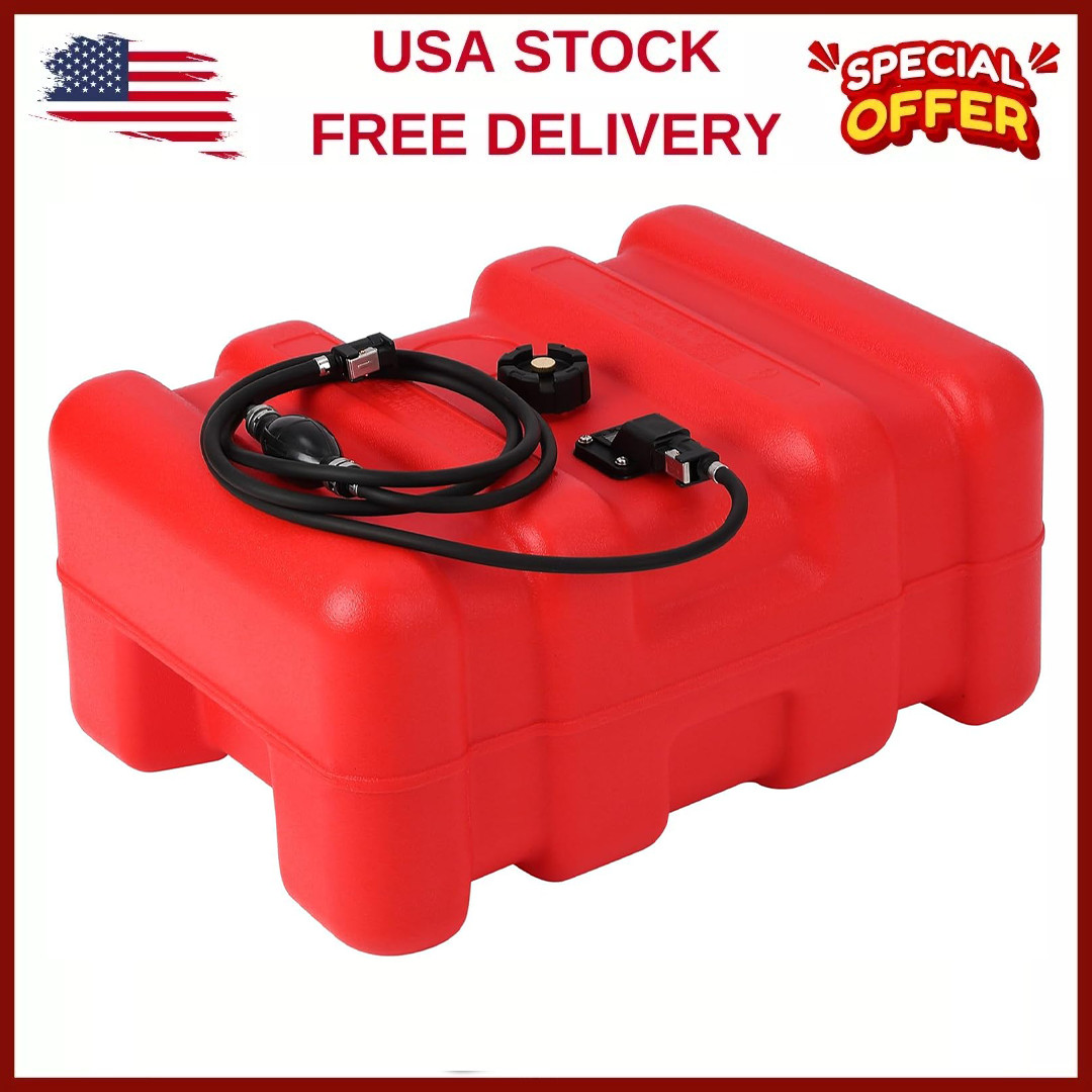 15 Gallon Portable Marine Fuel Tank 55L Outboard Boat Motor Gas Tank w/pump,NEW