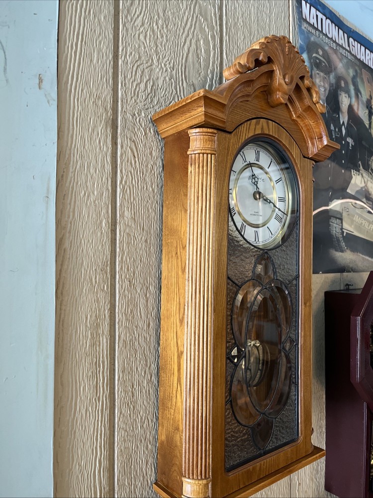 Boston Clock Co Quartz Pendulum Wall Clock Westminster Chime (Works)