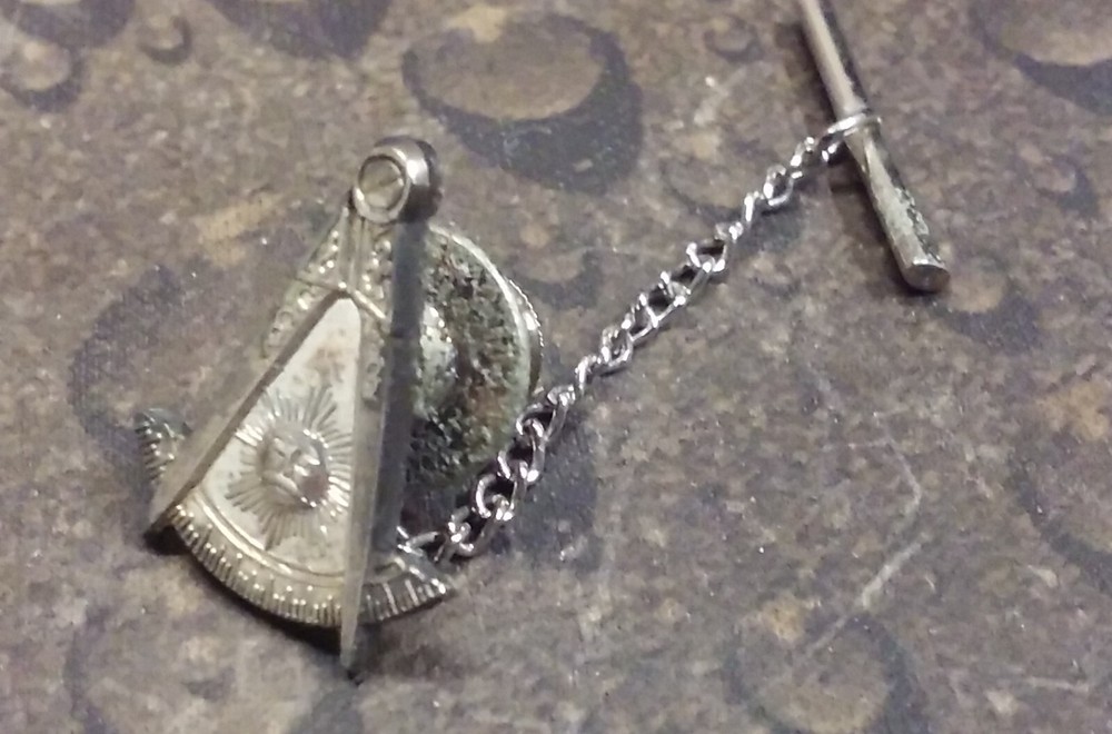 Engineers Compass and Ruler tie tack pin badge