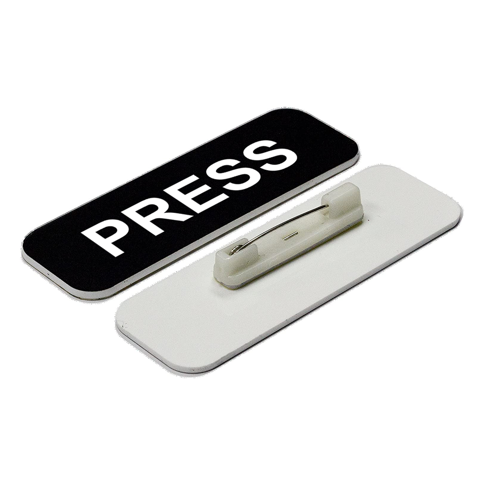 Press 1 x 3" Name Tag/Badge, (3 Pack)