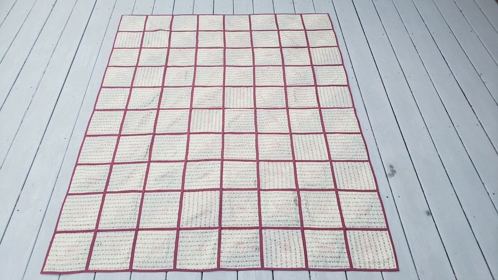 Vintage Log Cabin Quilt Fields & Furrows 70s patchwork 58” x 72” Whimsy Fabrics