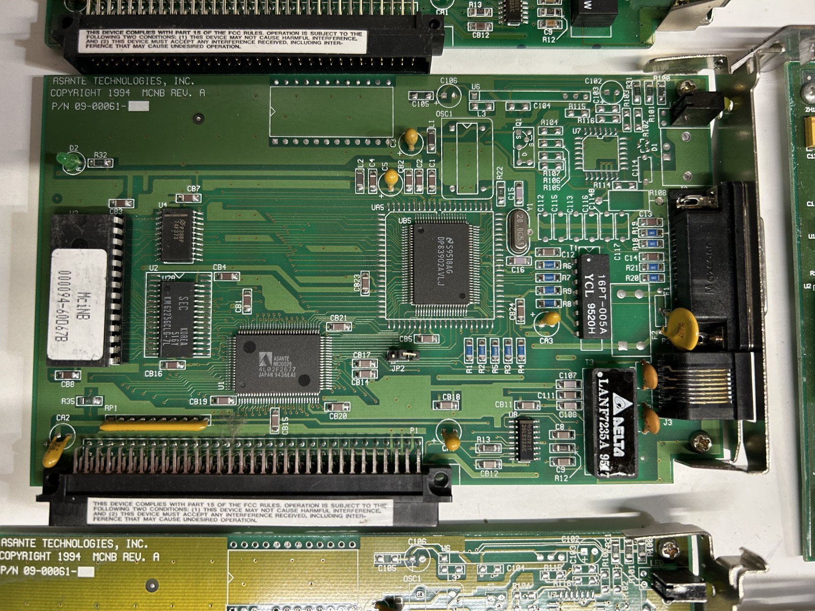 Asante Technologies MCiNB 09-00061-00 Ethernet Adaptor Card 09-0061-03 A3 NUMBUS