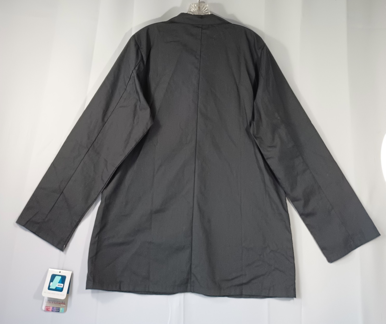 Adar NEW Unisex Large Black Doctor Nurse Multiple Pockets Consultation Coat