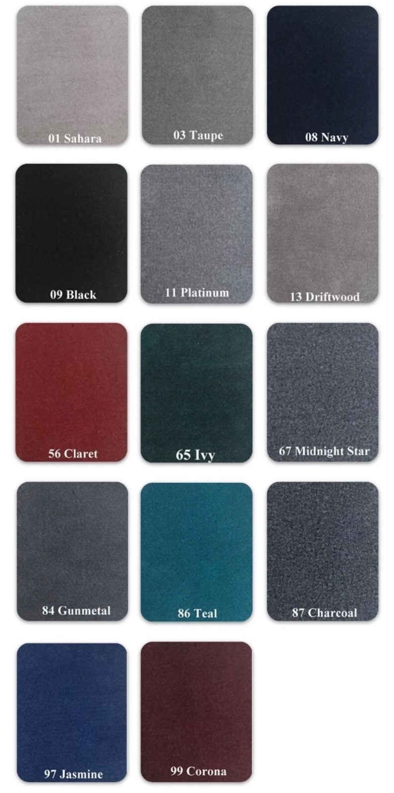 20 oz. Bass Boat Marine Carpet, 8 ½' Wide X 25' Long -Marine Grade- Pick Color