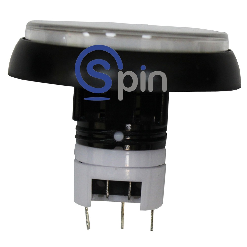 Button Snap Fit, Round 54mm Circle White 12 Vdc LED, Reference Gamesman GPB581