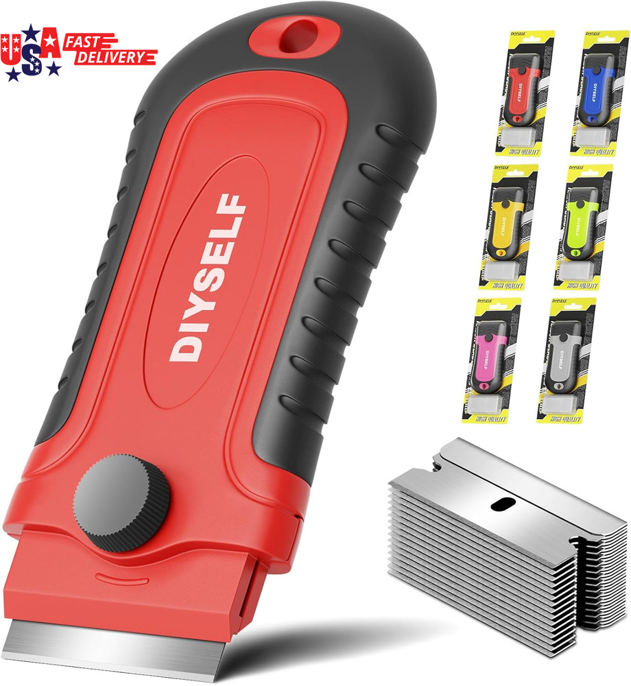 2 Pack Razor Blade Scraper with 30 Pcs Blades - Scraper Tool - Scraper for Clean