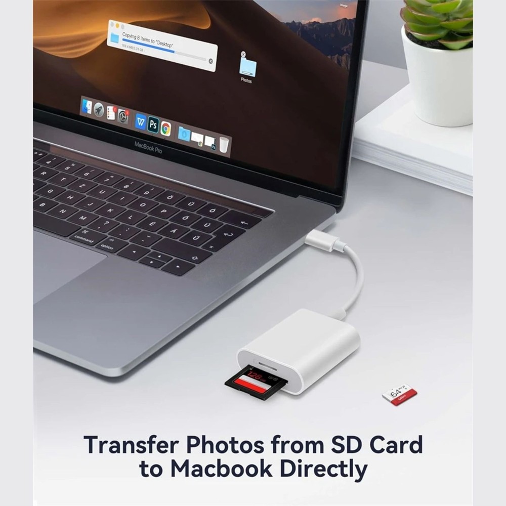 USB C SD Card Reader for Iphone 15 16/Ipad/Macbook/Mac,Type C Memory Trail Camer