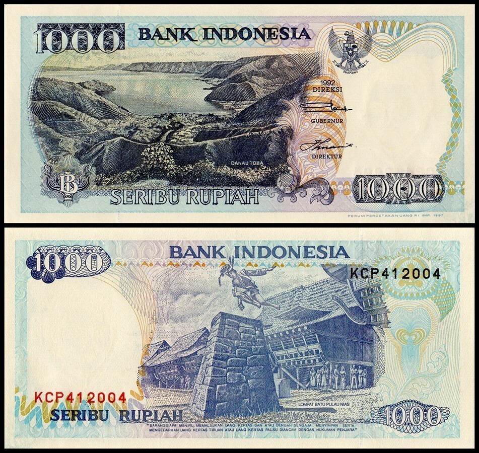 Indonesia 1000 Rupiah, 1997, P-129f, UNC